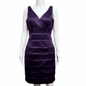 American Living Dress Eggplant Purple Satin Bodycon Dress Silky size 8